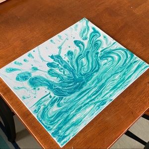 Water drop Original pouring fluid painting hand made
